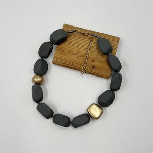 Choker Suekees Goth Mode-sieraden Vintage Kraag Ketting Hars En CCB Kralen Grote Aardse Collares Voor Vrouwen Accessoires S