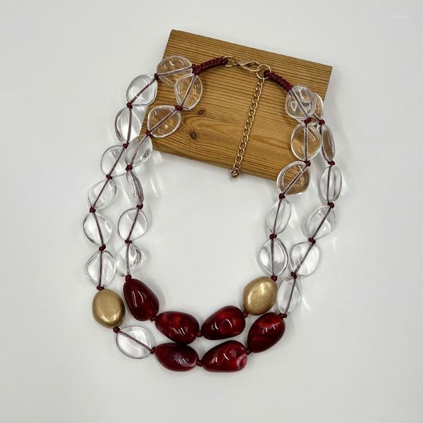 Tour de cou Suekees Goth bijoux de mode collier Vintage collier en couches acryliqueCCB perle Collares personnalisé pour les femmes accessoires