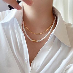 Collier ras du cou d'été en perles de haricots dorés pour femmes, tempérament polyvalent, petit clair, mode Simple, chaîne de clavicule