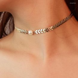 Choker Summer Simulated-Pearl Necklace Fashion Chain For Women Boheemse sieraden Kolye Bijoux Collare