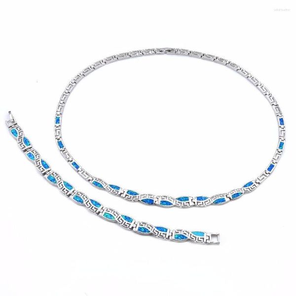 Ensemble de bijoux ras du cou en opale de feu courte grecque, collier et Bracelet