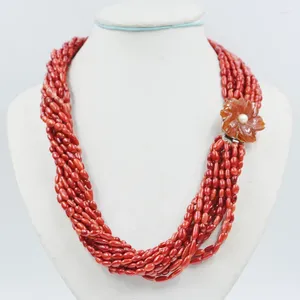 Tour de cou Le dernier. Collier de corail naturel à 12 brins. Bijoux de mariage pour femmes les plus classiques. 22 pouces