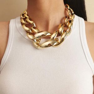 Collier ras du cou épais en matériau CCB pour femmes, grand collier exagéré, hip hop, chaîne épaisse, bijoux sur le cou, 2023