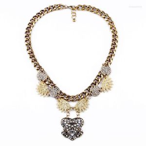 Choker dikke ketting kristal charme vintage ketting voor vrouwen grote hanger chunky statement sieraden