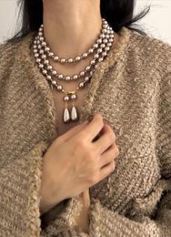 Choker Timeless Wonder Doux Faux Perle Long Collier Pour Femmes Designer Bijoux Gothique Piste Esthétique Rare Boho Polyvalent 4021