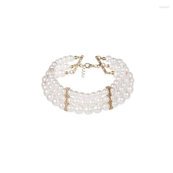 Choker Tendance Classique Multiniveaux Collier de Perles Alliage Pour Femme Accessoires Bijoux Fantaisie