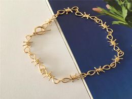Choker Trendy Gold Color Plating Chunky Gothic Special Barb Barb Budle Collier Fomen Girl Chic Punk Jewelry Accessory9117499