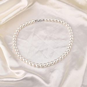 Choker Trendy Imitatie Parel Ketting Mannen Temperament Eenvoudige Handgemaakte Strand Kraal Voor Mode-sieraden Cadeau