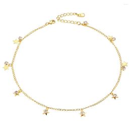 Ras du cou U7 dames étoile mode colliers déclaration chaîne en or collier Zircon pendentif pour les femmes cadeau N1130