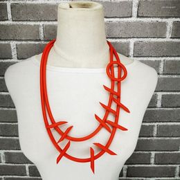 Collar Collar Punk de gargantilla Collar de goma hecha a mano Mujeres Cadena de suéter de moda Accesorios de verano Big Jewellery277i