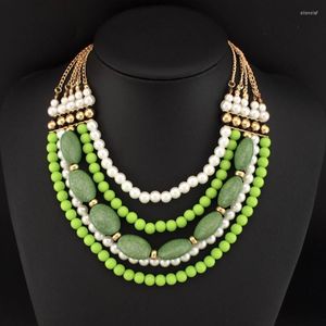 Choker UKEN Multi Couches Pierres Perlées Imitation Perle Colliers Pour Femmes Déclaration Collier Collier Maxi Bijoux Robe