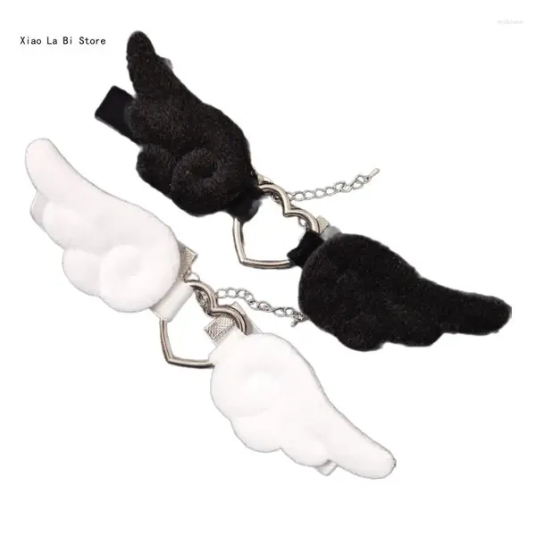 Collier ras du cou Unique en forme d'aile d'ange noir et blanc, chaîne de cou pour dames à la mode XXFD
