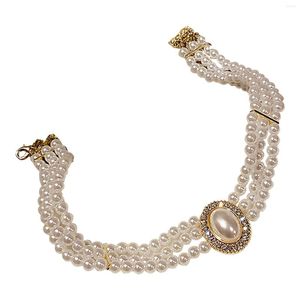 Gargantilla única multicapa collares cadena con cuentas de diamantes de imitación joyería regalos para fiesta vacaciones verano boda
