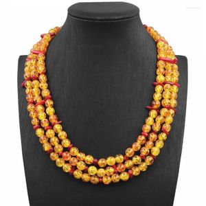 Choker unieke ketting sieraden rond bodhi kraal vuur golden hars gemalen gebedslagen ketting faux bijenwas natuurlijke koraal kettingen a730