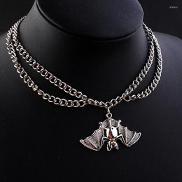 Choker Vampire Bat Gothic Necklace for Women Halloween Witchcraft Giant Demon Skeleton Pendant Meerlagige keten Sieraden VGN062