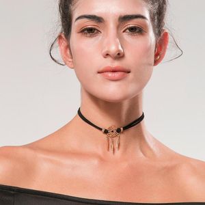 Gargantilla Vintage moda gótica oro plata Color atrapasueños colgante collares clásico negro cuerda Collar gargantillas para mujer joyería