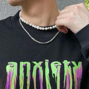 Choker vintage perle punk perle shinny collier de style coréen