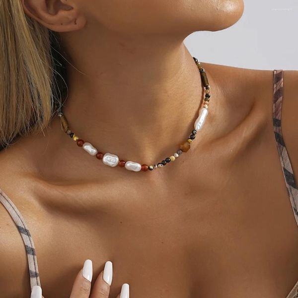 Collier ras du cou en perles de Style Vintage, adapté aux rassemblements de femmes, chaîne d'halloween, vente en gros de bijoux pour femmes