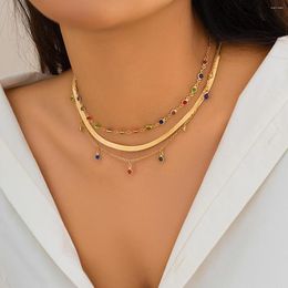 Colliers ras du cou multicouches en cristal pour femmes et filles, bijoux de fête, vente en gros, tempérament Vintage