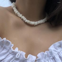 Gargantilla collar de concha blanca Y2k accesorios hechos a mano Puka Surfer Girls joyería diaria colgante de moda para mujer