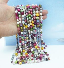 Choker Wholesale 20PCS Mixed Color 8MM Collier de perles baroques d'eau douce 18 pouces. Livraison gratuite