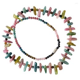 Choker groothandel kleur toermalijn natuursteen grind ketting voor meisjes verjaardagscadeau kristal juwelen journie