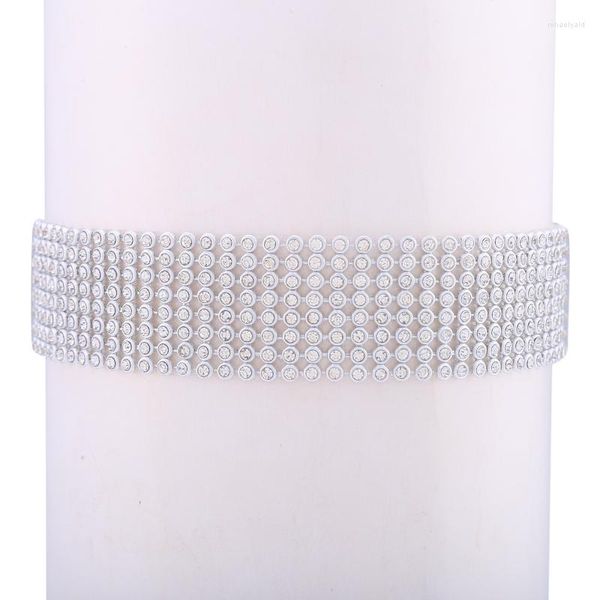 Ras du cou femmes Bundle cou collier Extra large plein strass Diamante cristal bijoux collier accessoires de mariage