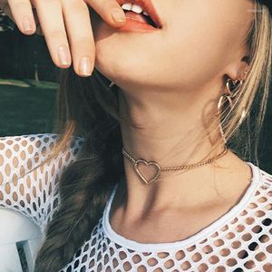 Choker Women Fashion Korean Sweet Love Hollow Heart ketting Verklaring Leuke ketting Huiskettingen Sieraden Mujer Collier