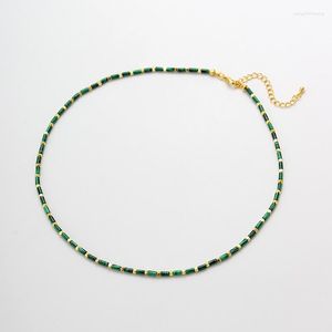 Gargantilla Mujer Collar De Piedra De Cadena De Cuentas De Malaquita Verde