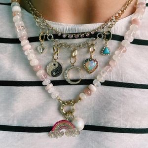 Collier ras du cou fait à la main pour femmes, pendentif à la mode, accessoires pour filles, cadeaux bohème disponibles, opale rose, collier de perles en pierres précieuses, 2024