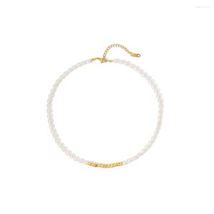 Ras du cou femmes collier perle cou pendentif en acier inoxydable mode élégant filles bijoux Dressing décoration cadeau