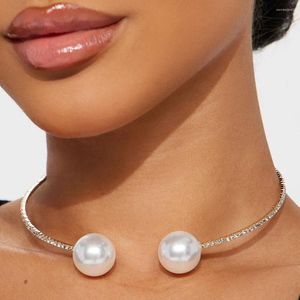 XSBODY – collier ras du cou élégant en Imitation de perles, Y2K, accessoires de mode pour femmes, colliers de mariage pour mariée