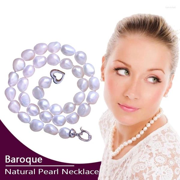 Gargantilla XUELUO Moda elegante de alta gama blanco natural cultivado de agua dulce collar de perlas barrocas para regalo