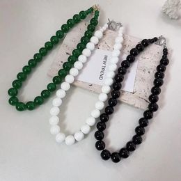 Ras du cou Y2k coloré perles rondes colliers pour femmes OT boucle bijoux exagérés cadeau filles Vintage Punk Style Chokers collier
