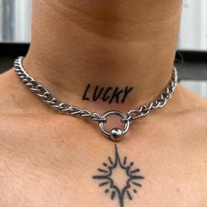 Choker Y2k Goth Egirl Stijl Geometrische Ronde Cirkel Korte Kettingen Minimalistische Cool Rock Sleutelbeen Kettingen Voor Mannen Vrouwen Sieraden