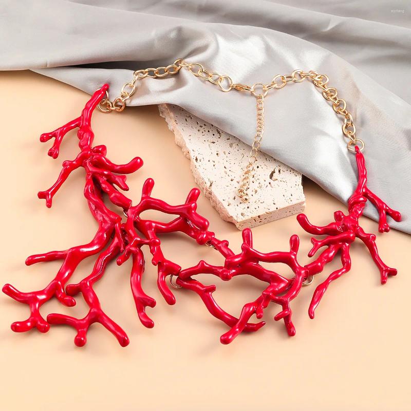 Collier ras du cou Style Z en corail rouge, pièce de cou bohème surestimée pour femmes