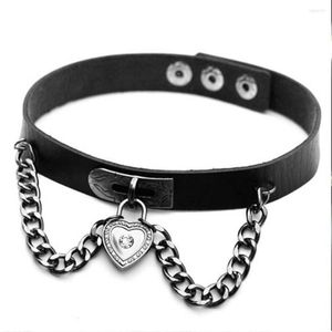 Choker zimno sexy kraag ketting voor vrouwen punkketen hart pu lederen nek cosplay harajuku sieraden gothic accessoires groothandel