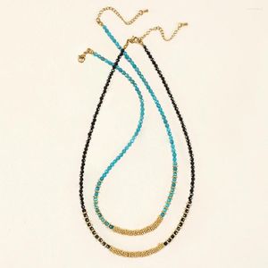 ZMZY – collier ras du cou en pierre naturelle, cristal, cuivre, perles de flocon de neige, Fluorite Lapis, chaîne de clavicule, bijoux cadeau pour femmes