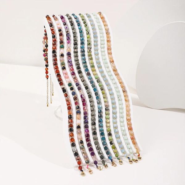 ZMZY – collier ras du cou Vintage en pierre naturelle pour femmes, chaîne de clavicule en perles d'agate de couleur, breloque tendance, bijoux faits à la main, vente en gros, 2024