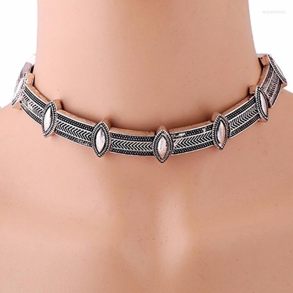 Gargantilla ZOSHI Retro Boho playa collar Vintage ahueca hacia fuera gargantillas para mujer joyería al por mayor marca Maxi collares