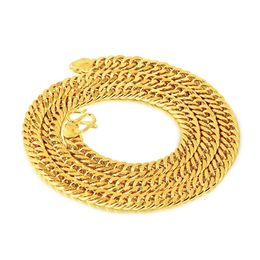 Gargantillas 10 mm 24k oro collar lleno joyería para hombres mujeres sólido 231129