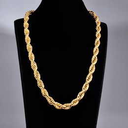 Sautoirs 18 carats plaqué or grossier torsion collier pendentif pour femmes mode hip hop ins chaînes de clavicule plaqué or bijoux fins cadeaux 231129