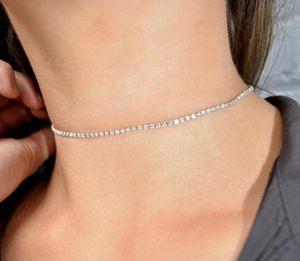 Chokers 2021 Fashion Simple Diamond Necklace sleutelbeen choker kettingen voor vrouwenketen Gotische trendy sieraden hele bulk2594601