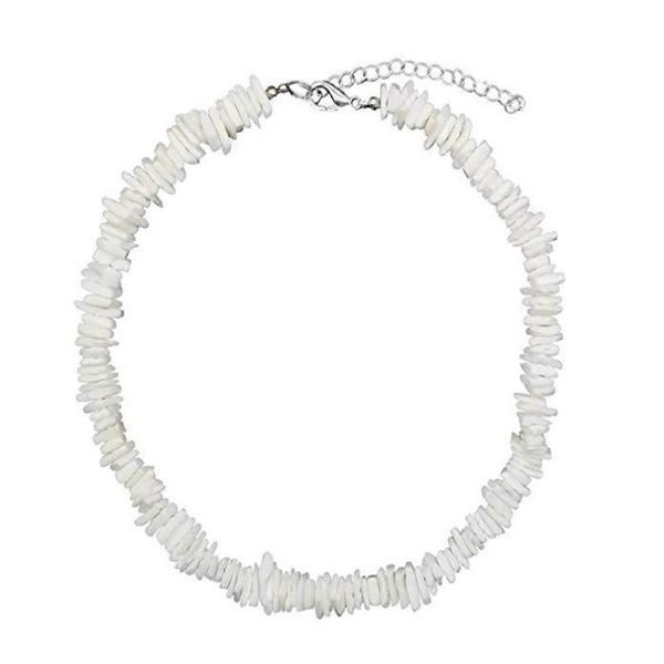 Colliers 2022 Bohème Naturel Puka Shell Blanc Couleur Irrégulière Puce Collier Pour Femmes Hommes Collares De Moda Kolye210N