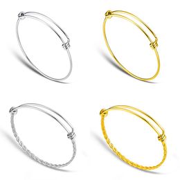 Chokers 20 stks/partij 316 Roestvrij Staal Diy Charm Bangle 5065mm Sieraden Vinden Uitbreidbaar Verstelbare Draad Armband Groothandel