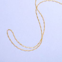 Gargantillas Collar lleno de oro de 24 quilates para mujer Cadena única simple Encanto elegante Boda Joyería fina Regalo Collar de color dorado Collares de oro 231218