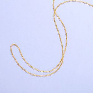 Chokers Collier rempli d'or 24k pour femmes simple chaîne simple chaîne élégante mariage beaux bijoux cadeau or collier collier or colllares 231222