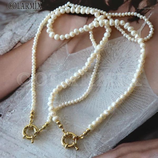 Sautoirs 5 brins collier de perles naturelles minuscules pour femmes multi taille 97521