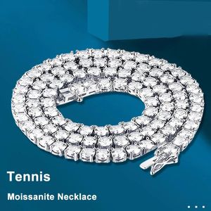 Colliers de tennis en argent sterling 925 véritable, bracelet pour femmes et hommes, diamants de laboratoire avec chaîne de cou certifiée GRA, 231130