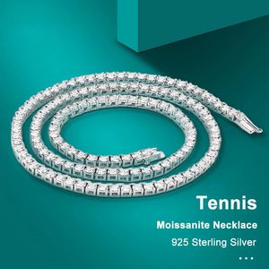 Colliers de tennis en argent sterling 925 pour femmes, véritables diamants de 3, 4 et 5 mm avec certificat GRA, chaîne de cou, bijoux fins, 231130